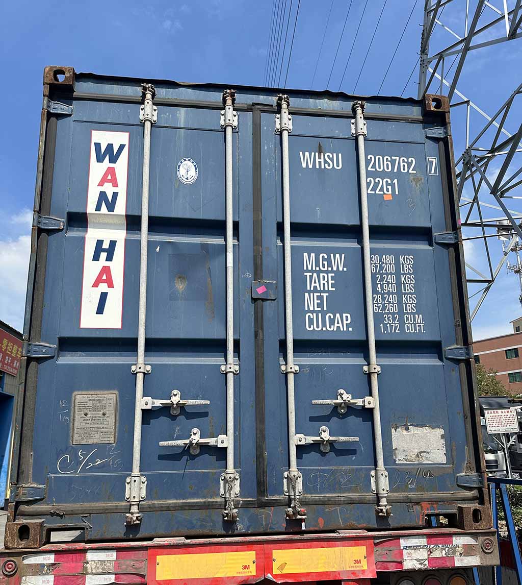 Marine containers are sealed